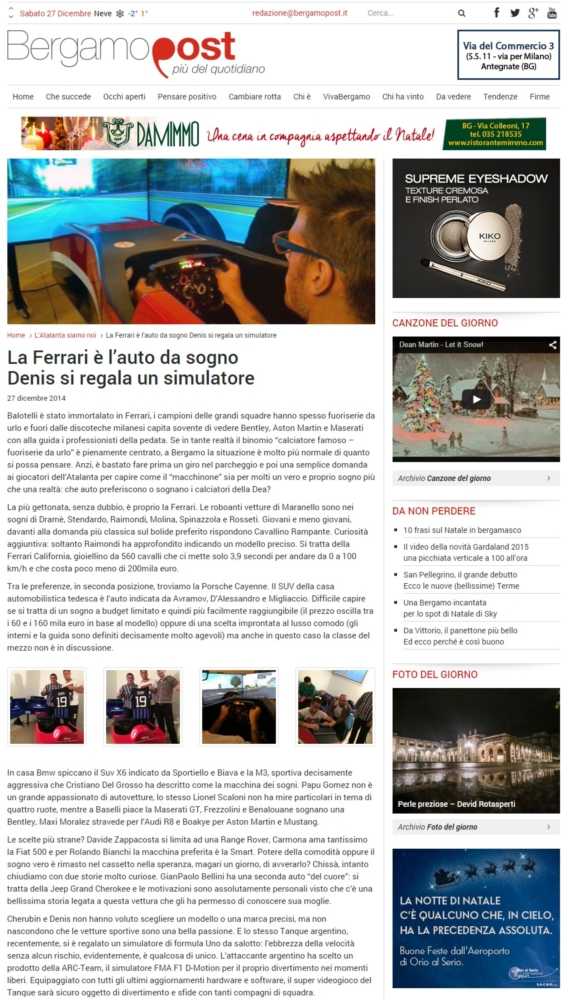 Fbrand with German Denis and the F1 simulator on Bergamo Post