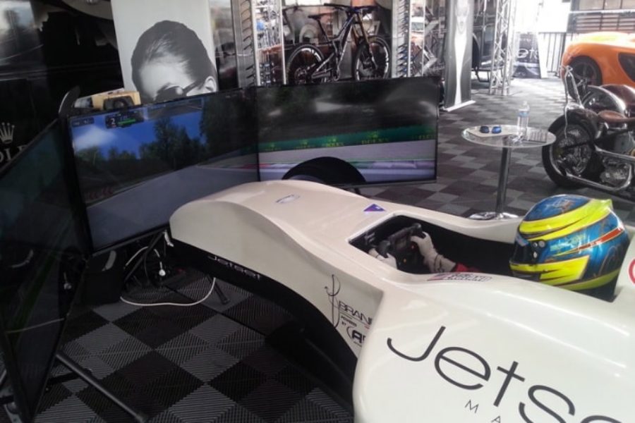 The FAA Top Class F1 simulator debuts in Barrett-Jackson