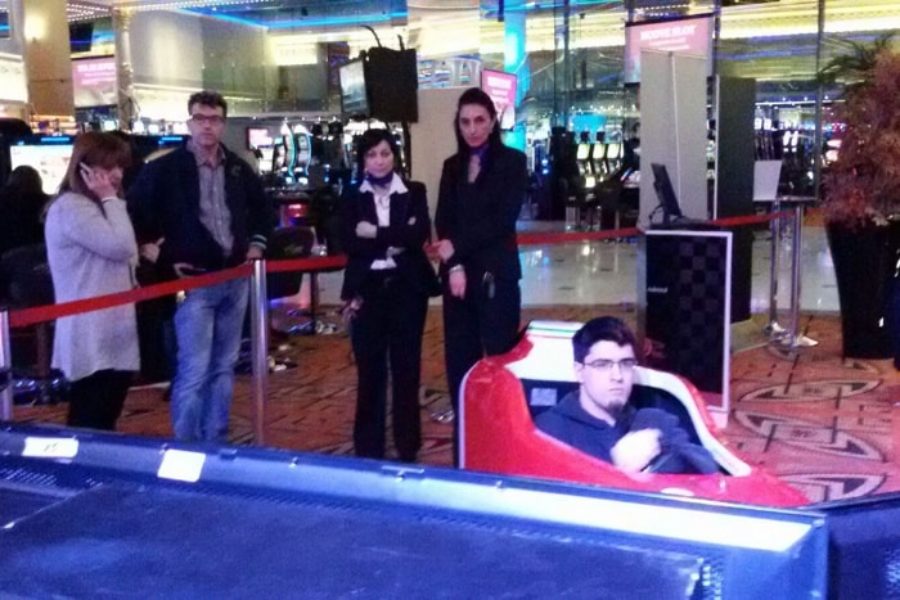 Niki Lauda and the F1 simulator SYM030 Fbrand protagonists at the Admiral Casino