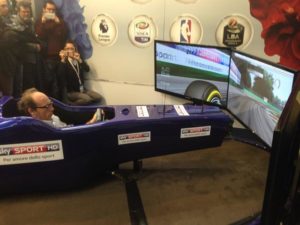 Guido Meda al Volante - Postazione Simulatore F1 Fbrand Sky Sport - Motorshow Bologna 2016
