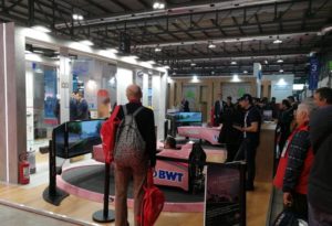 Simuladores profesionales de conducción de F1 - Stand BWT Italia - Exposición Expocomfort Milán 2018