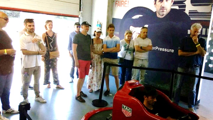 Wieder Tag Heuer und F1 Simulator zusammen mit der Porsche Varano Rally