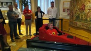 Simulatore F1 con Decade Sports all'Hotel de Ville di Monza per il GP D'Italia