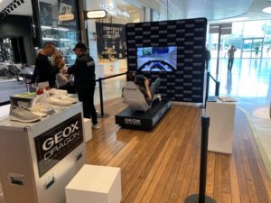 Simulatore Geox Formula E al Geox Store di Berlino con Fbrand