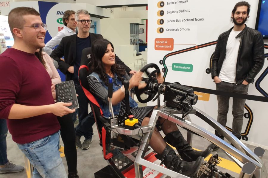 Professional Driving Simulator at Autopromotec with Autoricambi