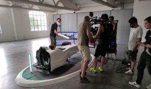 Spot Sky Sport NOW TV F1 Simulator - Fbrand - Preparativos entre bastidores Troup Camarógrafo de TV